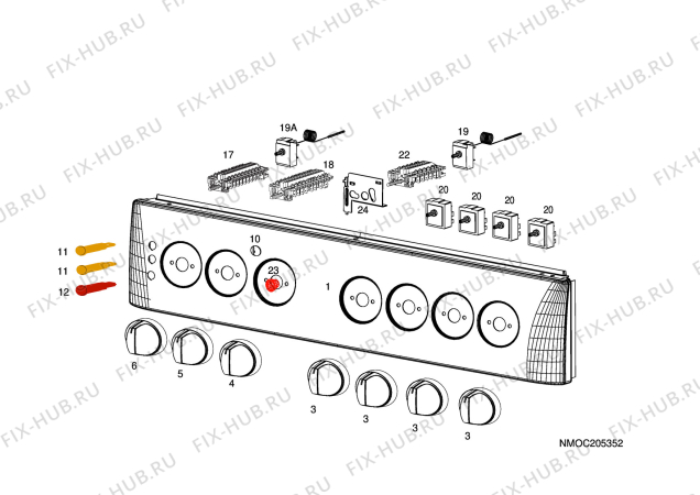 Взрыв-схема комплектующей Husqvarna Electrolux QSG7141-1W - Схема узла H10 Control Panel